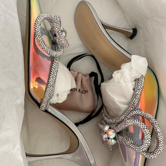 MACH & MACH Double Bow Holographic Mules / Heels - Picture 10 of 15